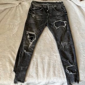 Raw hem grey, Zara jeans